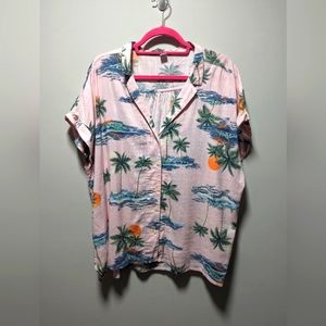 Old Navy tropical print shirt